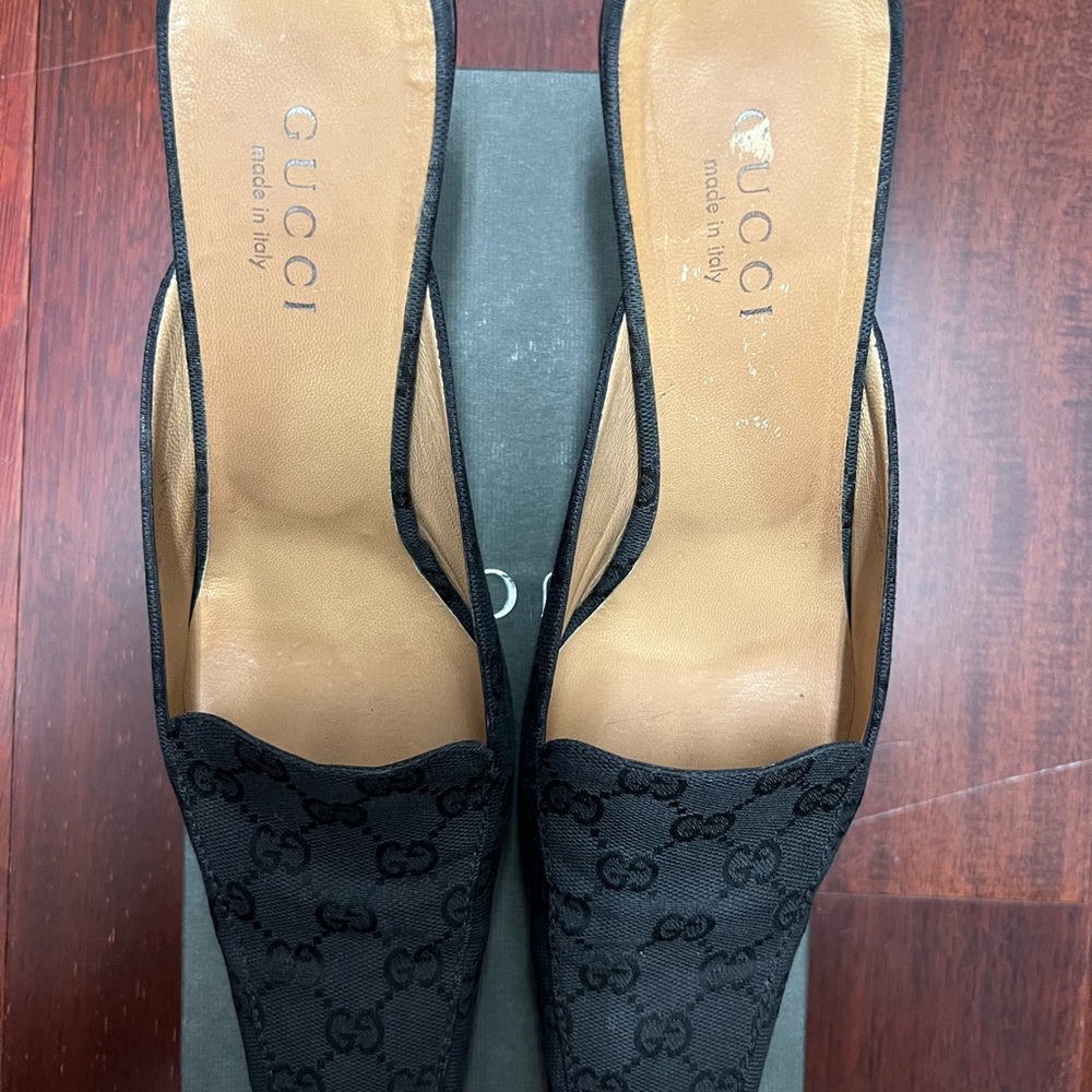 COPY - Gucci Black Mules with GG Monogram Design